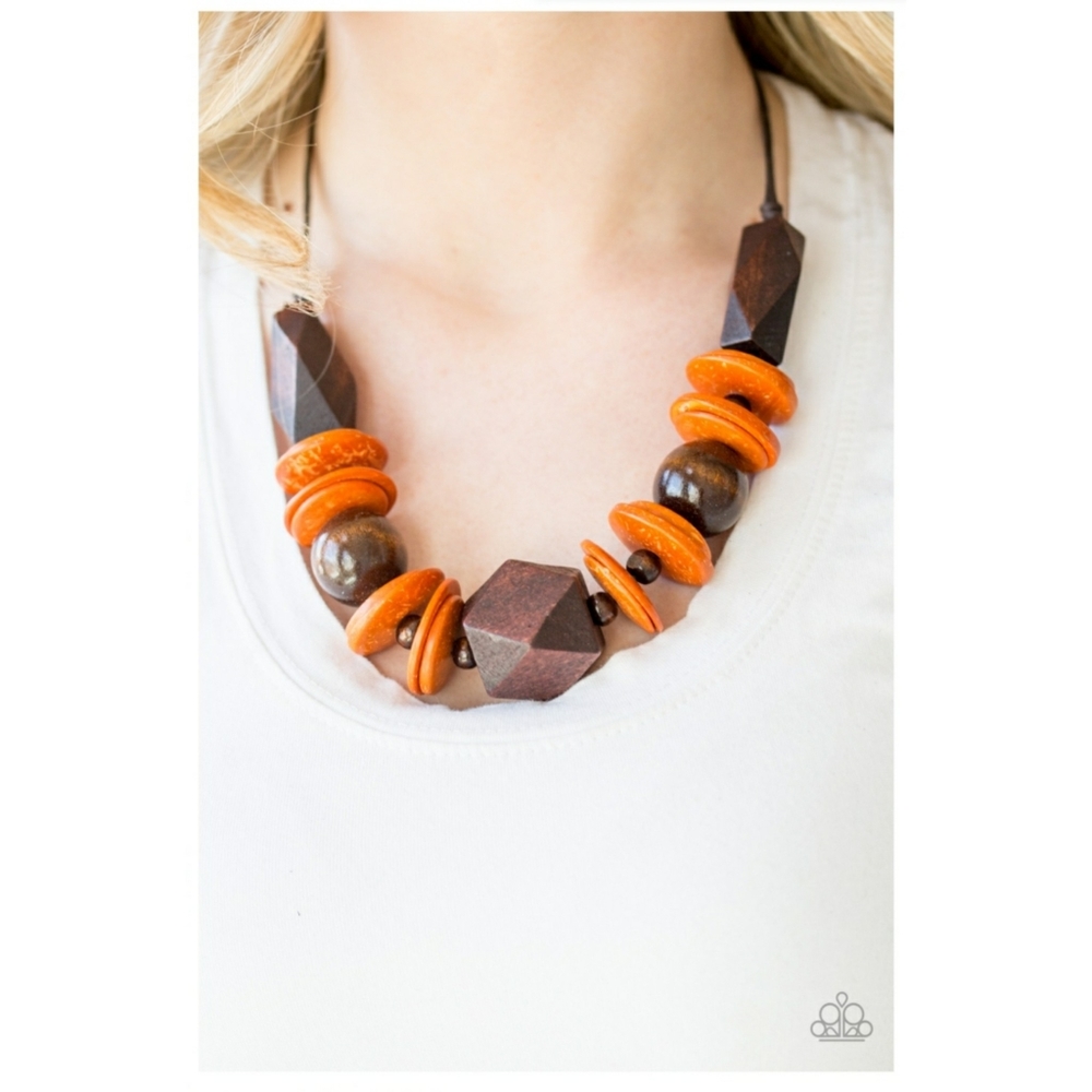 Wooded Bead Necklace